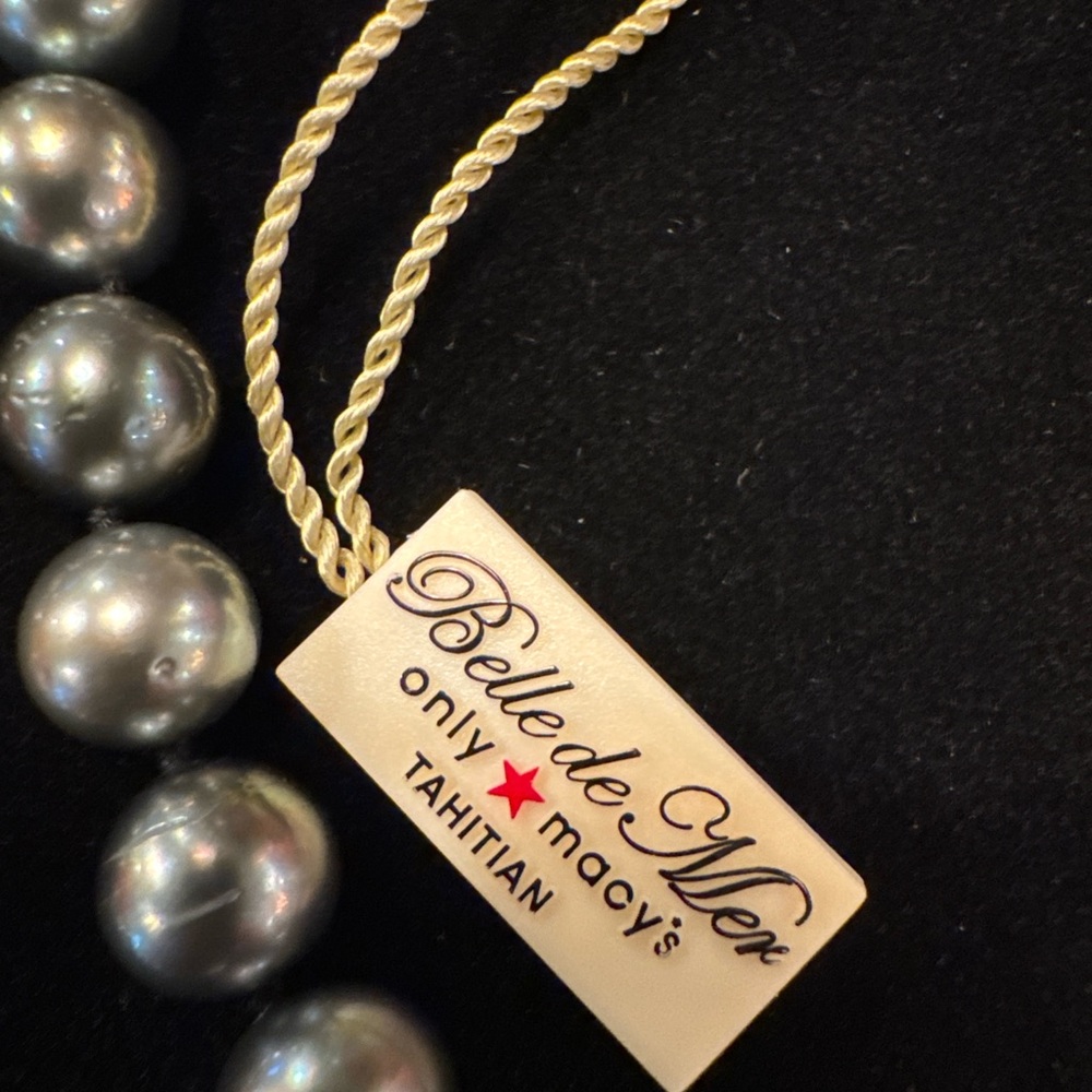 Belle de Mer Tahitian Pearl Necklace 14K White Gold 9-11mm Macy’s Original Tags - Picture 3 of 7